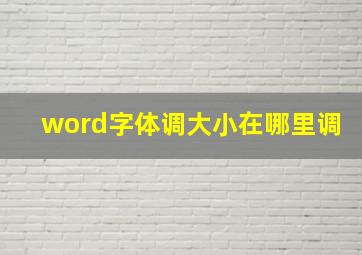 word字体调大小在哪里调