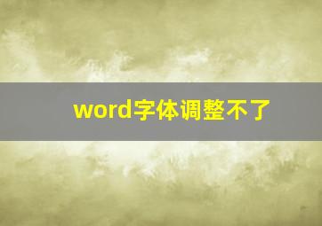 word字体调整不了