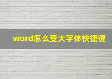 word怎么变大字体快捷键