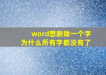 word想删除一个字为什么所有字都没有了