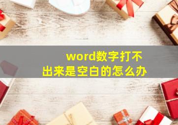 word数字打不出来是空白的怎么办