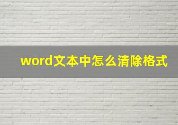 word文本中怎么清除格式