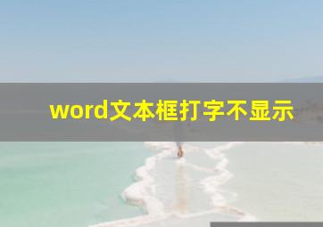 word文本框打字不显示