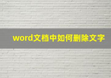 word文档中如何删除文字