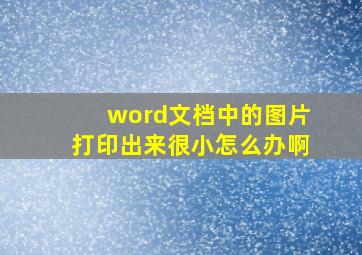 word文档中的图片打印出来很小怎么办啊