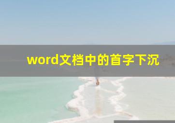 word文档中的首字下沉