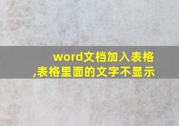 word文档加入表格,表格里面的文字不显示