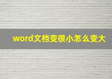 word文档变很小怎么变大