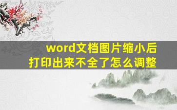 word文档图片缩小后打印出来不全了怎么调整