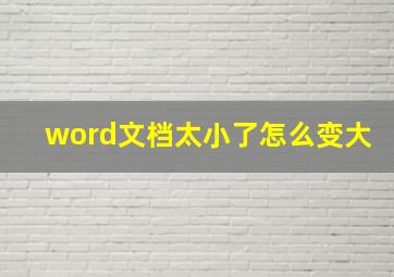 word文档太小了怎么变大