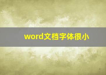 word文档字体很小