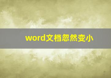 word文档忽然变小