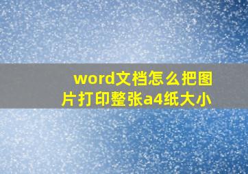 word文档怎么把图片打印整张a4纸大小