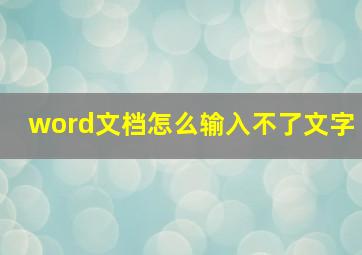 word文档怎么输入不了文字