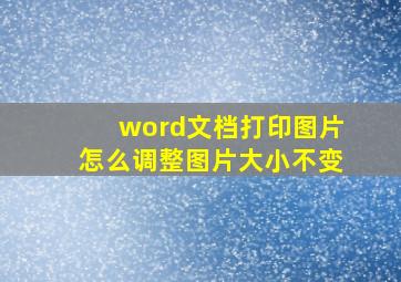 word文档打印图片怎么调整图片大小不变