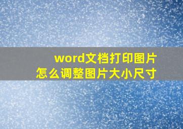 word文档打印图片怎么调整图片大小尺寸