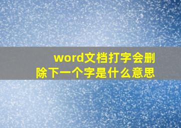 word文档打字会删除下一个字是什么意思