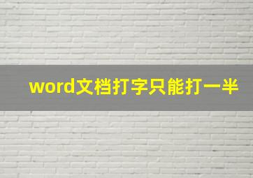 word文档打字只能打一半