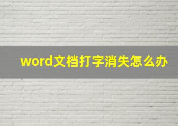 word文档打字消失怎么办