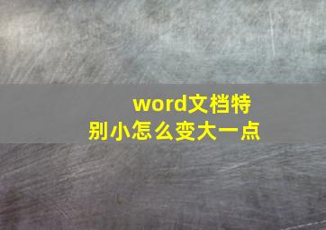 word文档特别小怎么变大一点