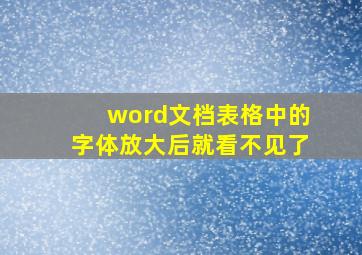 word文档表格中的字体放大后就看不见了