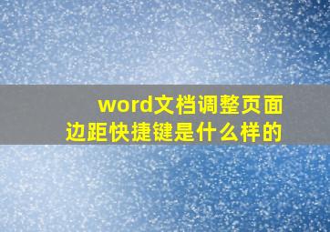 word文档调整页面边距快捷键是什么样的