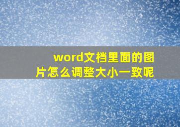 word文档里面的图片怎么调整大小一致呢