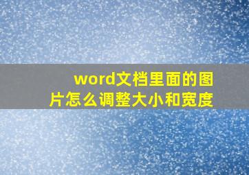 word文档里面的图片怎么调整大小和宽度