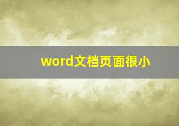 word文档页面很小