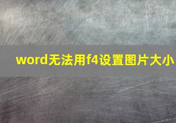 word无法用f4设置图片大小