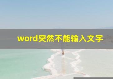 word突然不能输入文字