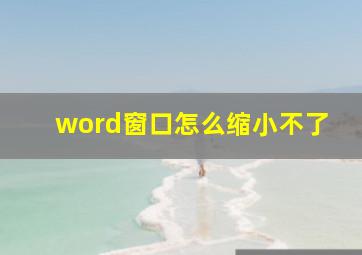 word窗口怎么缩小不了