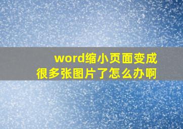 word缩小页面变成很多张图片了怎么办啊