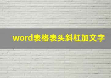 word表格表头斜杠加文字