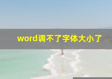 word调不了字体大小了