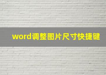 word调整图片尺寸快捷键