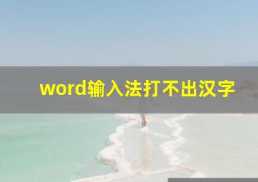 word输入法打不出汉字