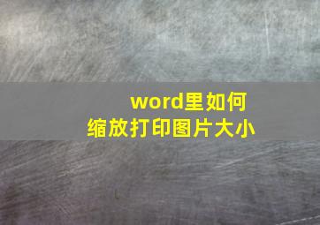 word里如何缩放打印图片大小