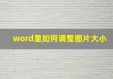 word里如何调整图片大小