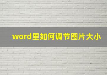 word里如何调节图片大小