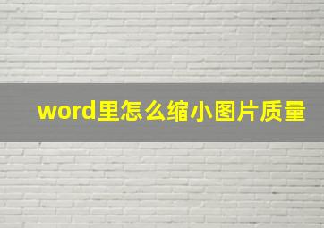 word里怎么缩小图片质量