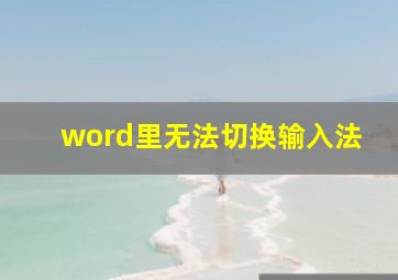 word里无法切换输入法