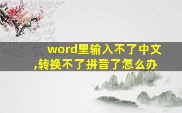 word里输入不了中文,转换不了拼音了怎么办