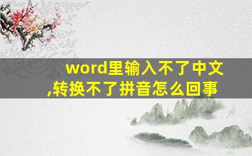 word里输入不了中文,转换不了拼音怎么回事