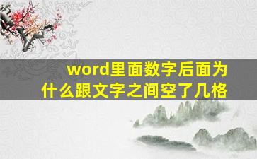 word里面数字后面为什么跟文字之间空了几格