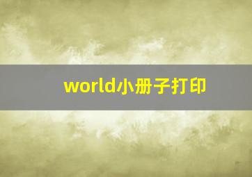 world小册子打印