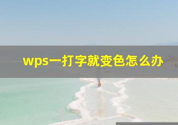 wps一打字就变色怎么办