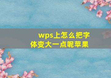 wps上怎么把字体变大一点呢苹果