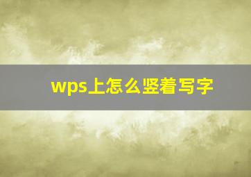 wps上怎么竖着写字