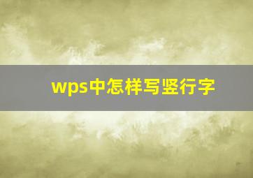 wps中怎样写竖行字